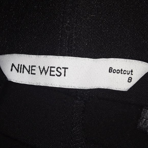 Nine West SZ 8 Tummy Control Black Suit Trouser Boot Cut Beltloop Pant - Picture 3 of 4